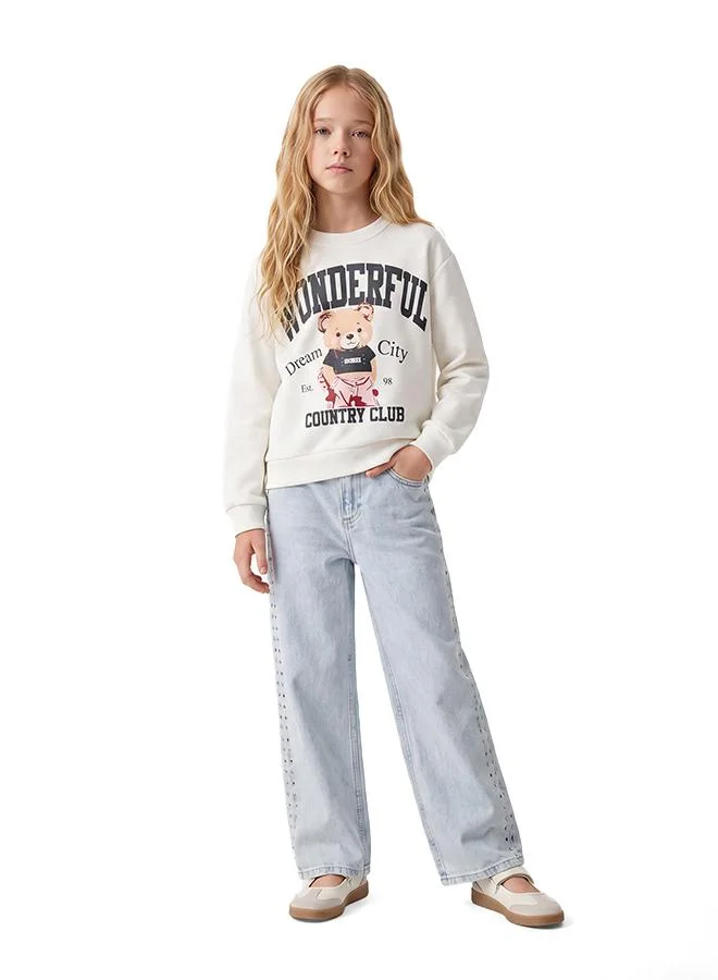 Teddy Bear Printed Sweatshirt