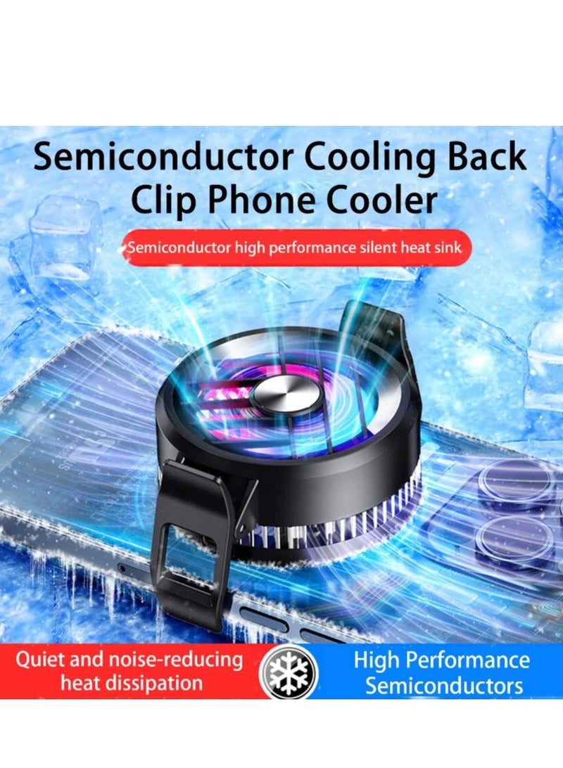 Arabest Phone Cooler, Phone Cooling Fan for Gaming And Live Streaming，Two Speed Adjustment, Fixture Design, Semiconductor Phone Cooler with RGB Light,Mini Phone Fan for Mobile Phone Tablet PC  - Image 3