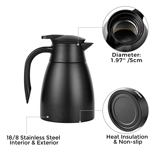 Tiken 34 Oz Thermal Coffee Carafe, Stainless Steel Insulated Vacuum Coffee Carafes For Keeping Hot, 1 Liter Beverage Dispenser (Starry Black) - Image 4