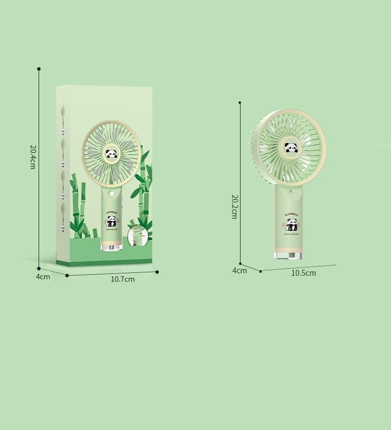 PLUSPOINT Panda Portable Fan, Powerful Hand Fan with Spray Mist Air Cute Design 3 Speed Personal Small Desk Fan, Lightweight Rechargeable USB Handheld Fan for Girls, Women, Men, Kids, Indoor, Outdoor - Image 5