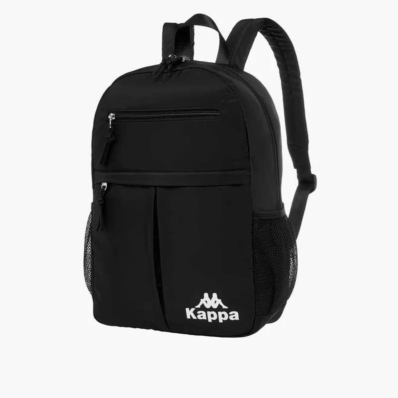 Kappa Kappa Logo Print Backpack with Adjustable Shoulder Straps