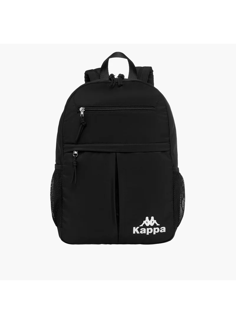 Kappa Kappa Logo Print Backpack with Adjustable Shoulder Straps