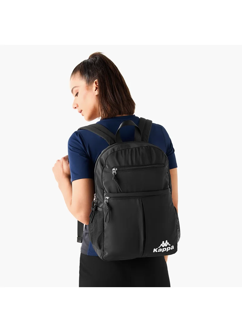 Kappa Kappa Logo Print Backpack with Adjustable Shoulder Straps