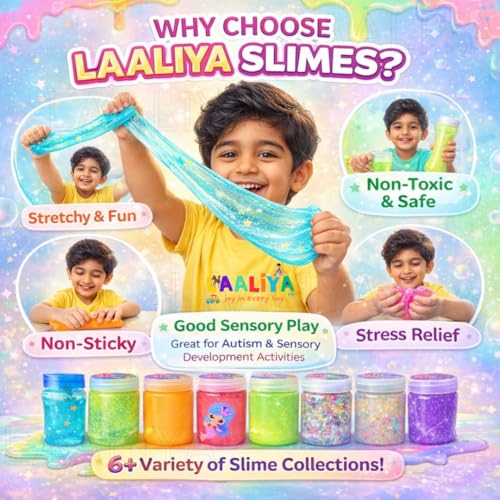 LAALIYA Lemon Scented Butter Slime for Kids (2 Pack, 300g) – Super Soft, Non-Toxic & Fluffy Sensory Toy – Stretchy Stress Relief Slime Kit for Boys & Girls Age 3-10 Years - Image 4