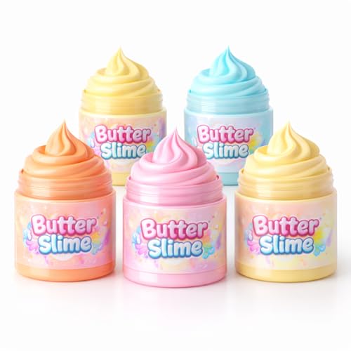 LAALIYA Lemon Scented Butter Slime for Kids (2 Pack, 300g) – Super Soft, Non-Toxic & Fluffy Sensory Toy – Stretchy Stress Relief Slime Kit for Boys & Girls Age 3-10 Years - Image 1