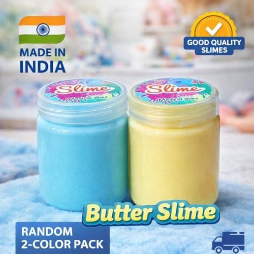 LAALIYA Lemon Scented Butter Slime for Kids (2 Pack, 300g) – Super Soft, Non-Toxic & Fluffy Sensory Toy – Stretchy Stress Relief Slime Kit for Boys & Girls Age 3-10 Years - Image 2