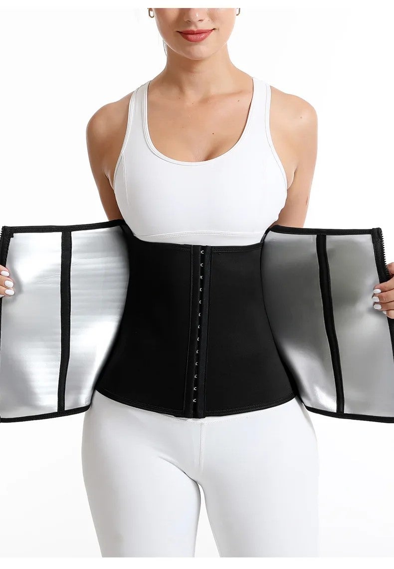 Bluejw Thickened Silver Ion Zipper Waist Cinchers for Women - Waist Trainer Trimmer Corset Sports Girdle - Sauna Waist Trimmers Sweat Band - Image 1