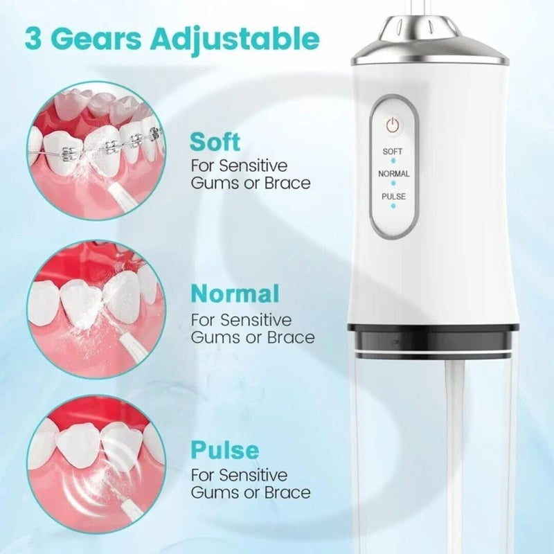 Cordless Dental Water Flosser Oral Irrigator Teeth Cleaner with Jet 4 Tips Floss - Image 2