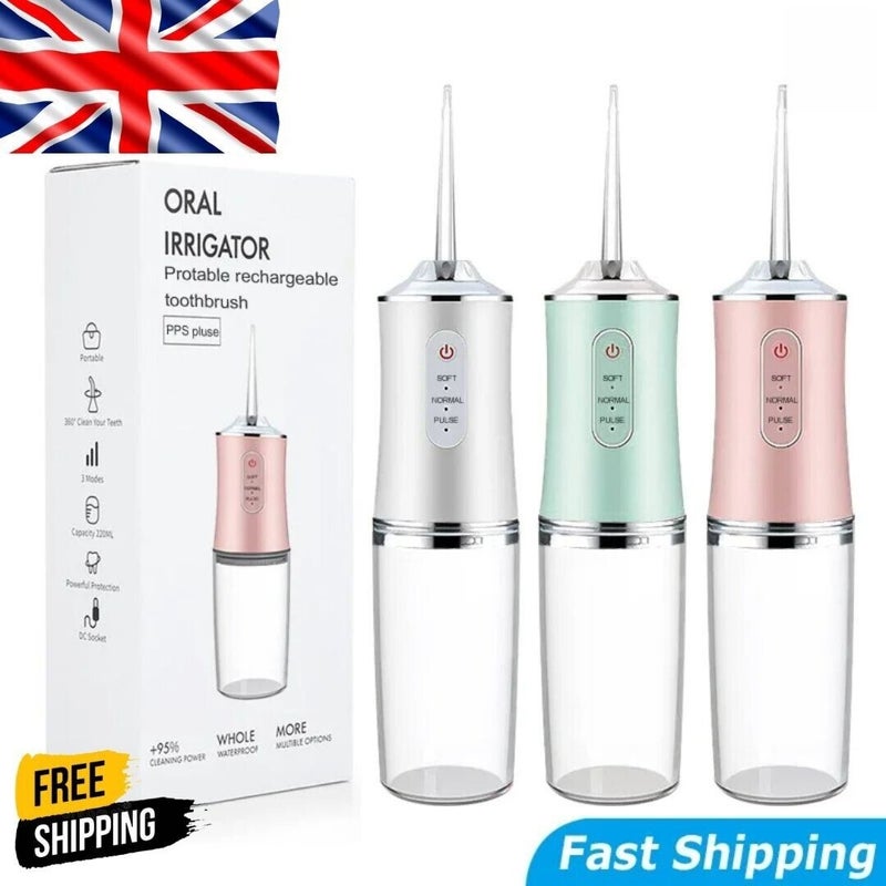 Cordless Dental Water Flosser Oral Irrigator Teeth Cleaner with Jet 4 Tips Floss - Image 3