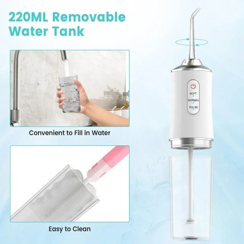 Cordless Dental Water Flosser Oral Irrigator Teeth Cleaner with Jet 4 Tips Floss - Image 4