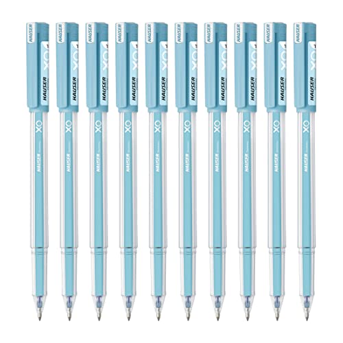 Hauser Germany XO Jumbo Gel Pen Box Pack | Water Proof Ink For Smooth Flow System | Comfortable Grip With Smudge Free Writing | Smooth, Sturdy & Refillable Pen | Blue Ink, Pack of 10 Pens - Image 1
