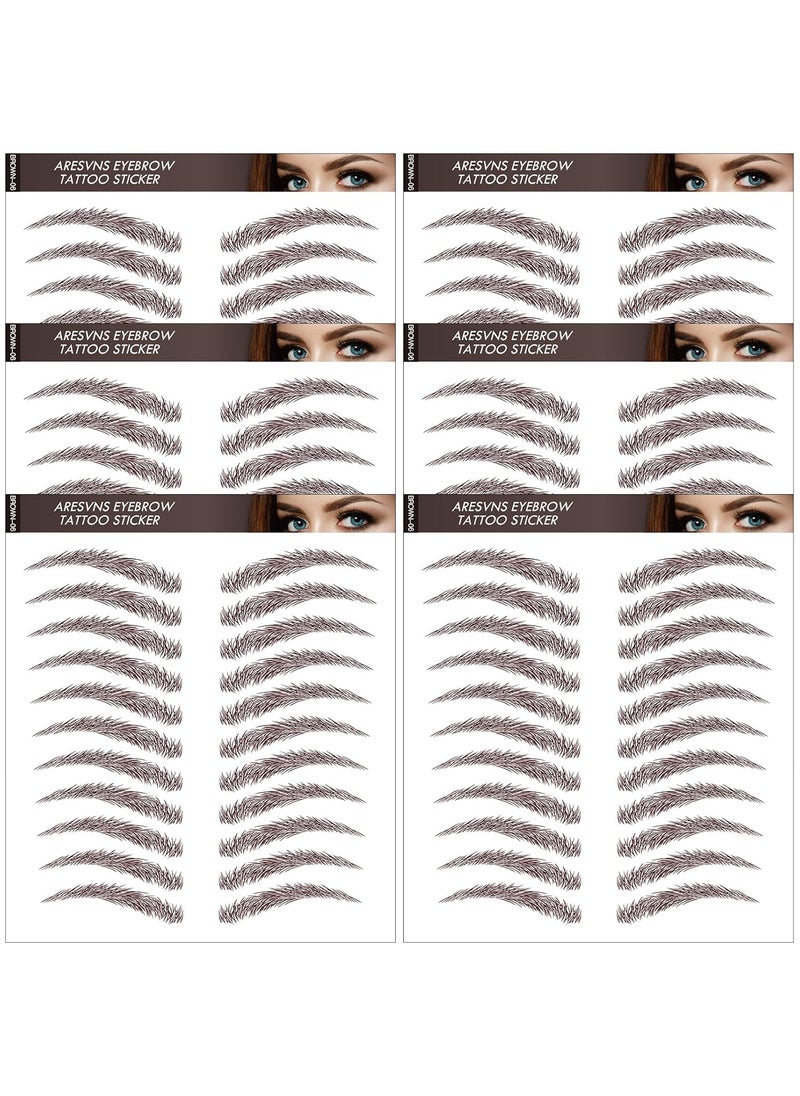 Aresvns - Aresvns Brown Eyebrows Tattoo 66 Pairs Newly Improved 4D HairLike Fake Eyebrows Waterproof and LongLasting 35 DaysSuitable Size Eyebrow Tattoo Stickers for Women Christmas Gift - Image 1