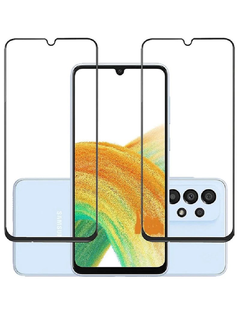 Super 2 Pieces Tempered Glass Screen Protector 5D Designed For Samsung Galaxy A33 4G Full Glue Edge to Edge Full Screen Coverage And Bubble Free - Image 1