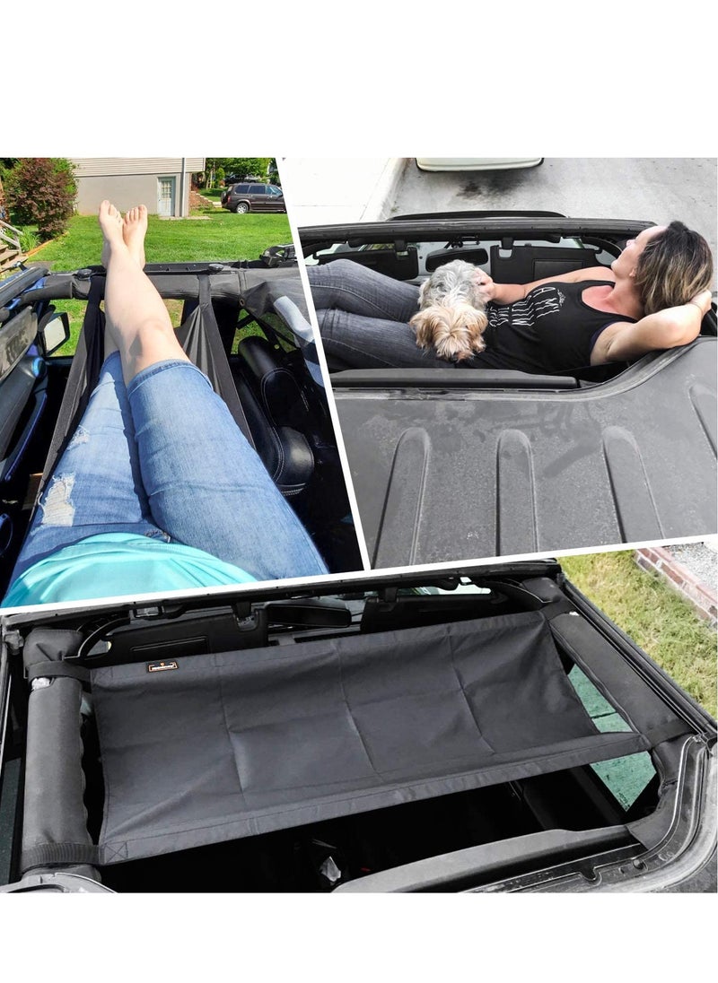 SYOSI Car Roof Hammock Compatible with Jeep Gladiator JT Jeep Wrangler YJ TJ JK JKU JL JLU 1987 2020 4 Door and 2 Door  - Image 2