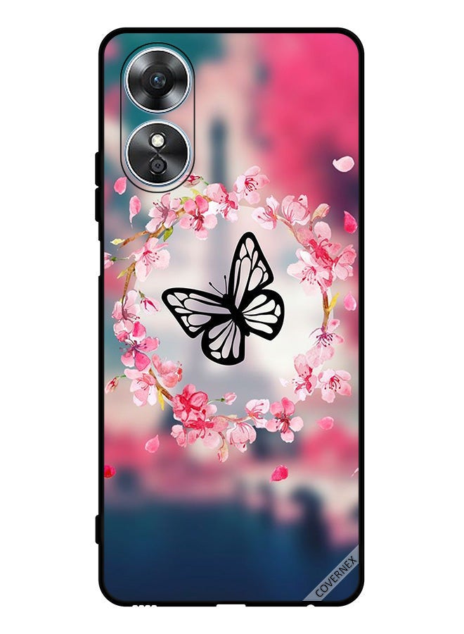 Covernex Protective Case Cover For Oppo A17 Butterfly In Flower Ring - Image 1