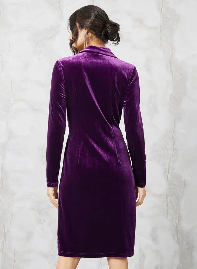 Styli Velvet Blazer Dress