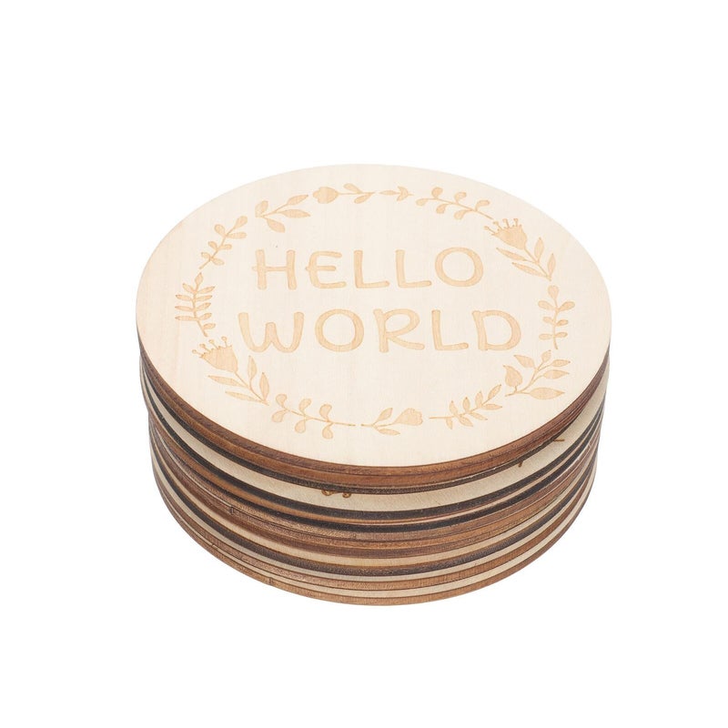 14 Pcs Wooden Growth Milestone Cards For Newborn Baby Monthly Photo Props Gender Neutral Set - Image 2