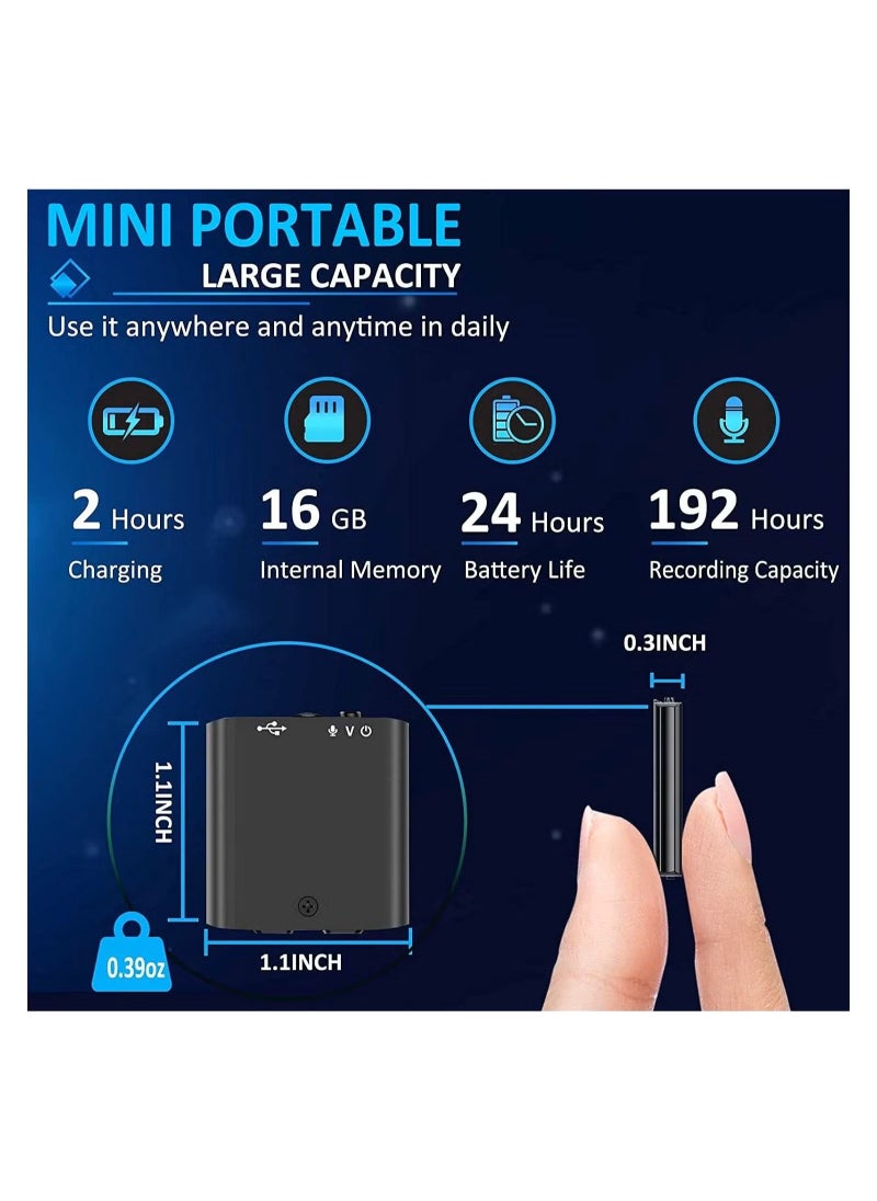 Generic - Digital Voice Recorder, Small Voice Recorder with 182 Hours Recording Capacity, 24 Hours Battery Time, Portable Recorder Device Voice Activated Recorder for Lectures Meetings Class - Image 1