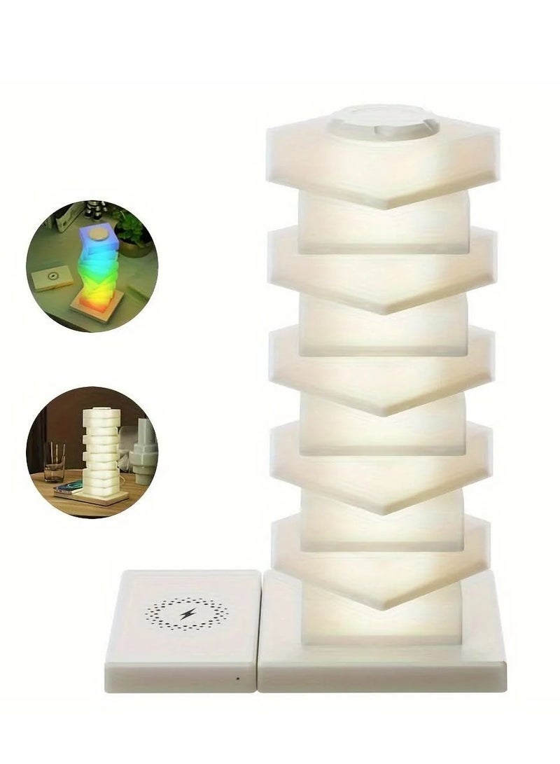 BlueFire LED Book Light for Reading – Rechargeable Paper-Inspired Table Lamp with 15W Wireless Charging | Touch Control, Dimmable Warm Light, USB-C | Eye-Care Night Light for Book Lovers, Desk, Gifts & Holiday Decor - Image 5