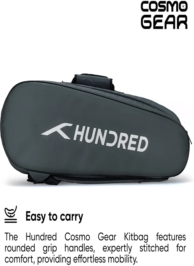 هندرد Cosmogear Badminton Kit-Bag (Dark Grey/Black)|Double Zipper|Bag With Front Zipper Pocket