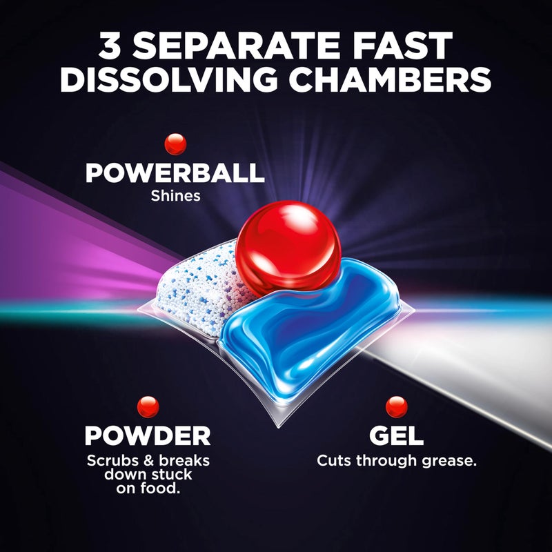 Finish Quantum Infinity Shine Dishwasher Pods, No Pre-Rinse Dishwasher Detergent Soap Removes 24HR Dried-On Stain and Grease, Leaving a Virtually Spotless Shine, 70 Count - Image 3