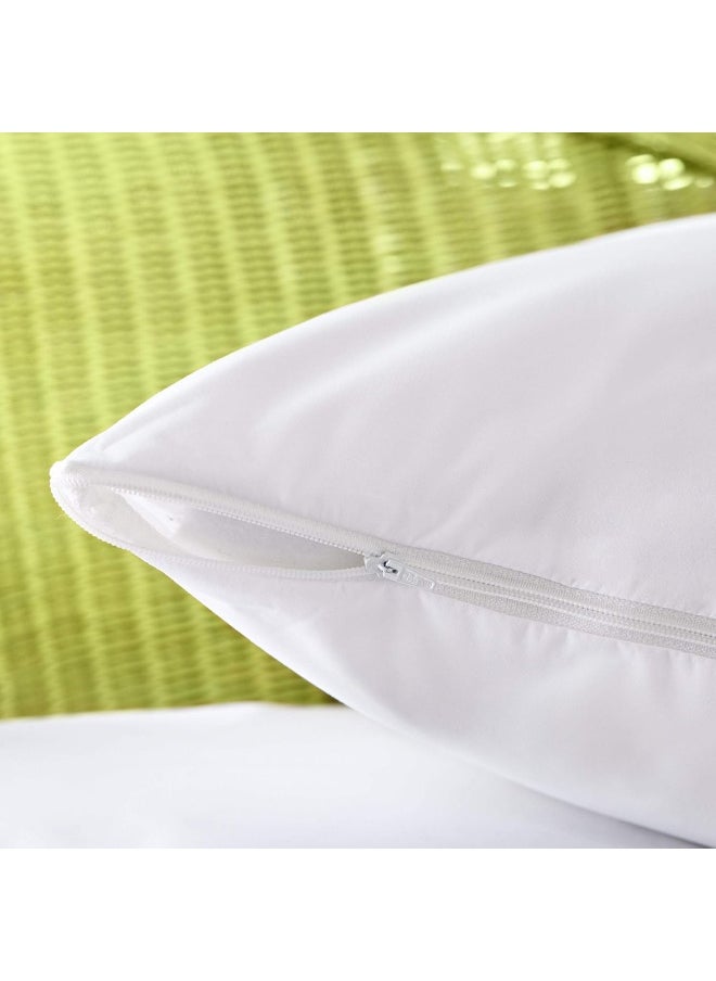Aller-Ease - Aller-Ease 100% Breathable Cotton Pillow Protector for Sleeping, Standard 26" x 20" - 2 Pack - Image 1