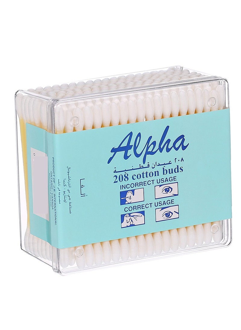 Alpha Cotton Buds 208 Pieces Pack  - Image 1