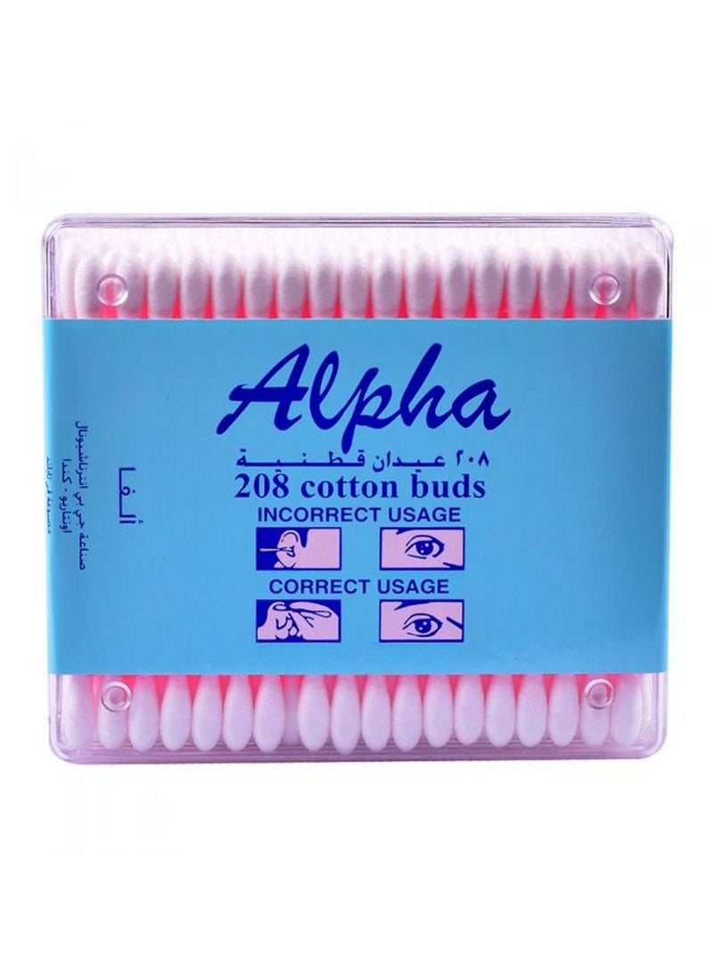 Alpha Cotton Buds 208 Pieces Pack  - Image 2