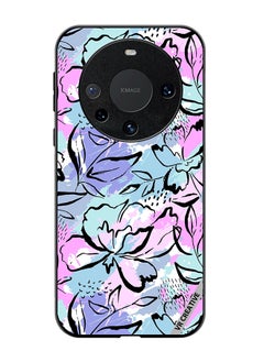 Protective Case Cover For Huawei Mate 60 Abstract Flowers Print Design Multicolour