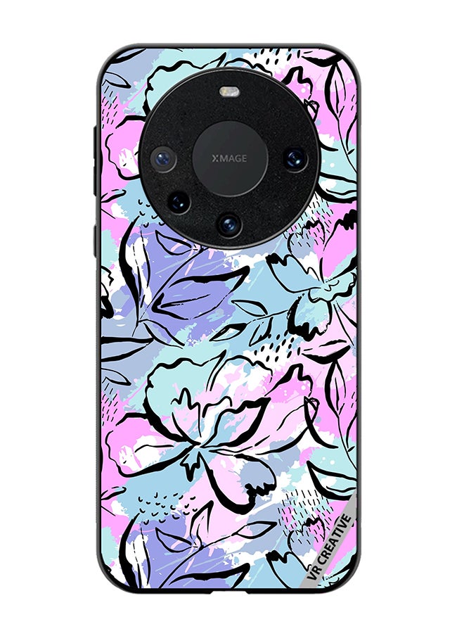 VR CREATIVE - Protective Case Cover For Huawei Mate 60 Abstract Flowers Print Design Multicolour - Image 1