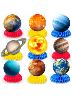 FRUITFUL PARTY Solar System Theme Honeycomb Centerpieces, 9 Pcs Outer ...