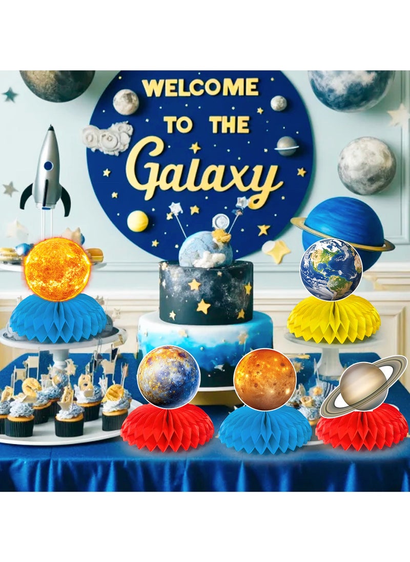 FRUITFUL PARTY - Solar System Theme Honeycomb Centerpieces, 9 Pcs Outer Space Themed Party Decorations Space and Planet Honeycomb Centerpieces - Image 1