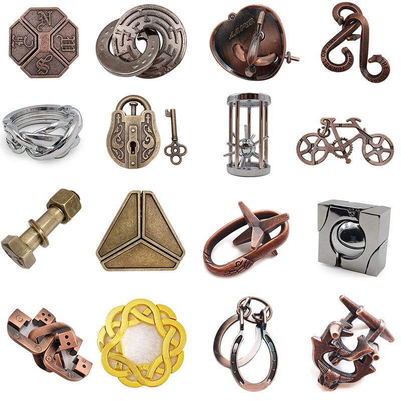 Lu Ban Lock Burning Brain Magic Puzzle Gold Adult Puzzle High Iq Children'S Nine Series Educational Toys Magic Lock Needle - Image 2