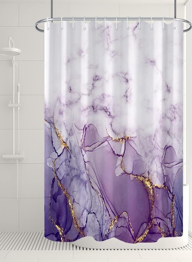 Uiiooazy Purple Shower Curtain, Abstract Marble Shower Curtain for Bathroom Waterproof Fabric Shower Curtain Set with Hooks 72x72 inches - Image 2