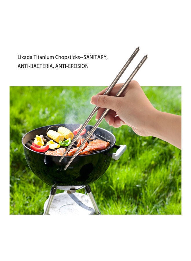 NIBEMINENT 1-Pair Camping Titanium Lightweight Chopsticks 25.00 x 1.00 3.00cm - Image 2