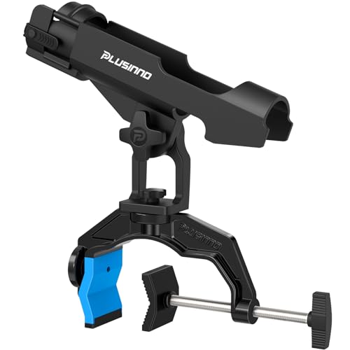 PLUSINNO 1 Pack Fishing Rod Holders for Boat, Upgraded Fishing Rod Holder with Enlarge Clamp, Innovative Dual-V Shaped Design, Fit Round/Square Tube Boat Fishing, Fishing Gear, Gifts for Men - Image 1