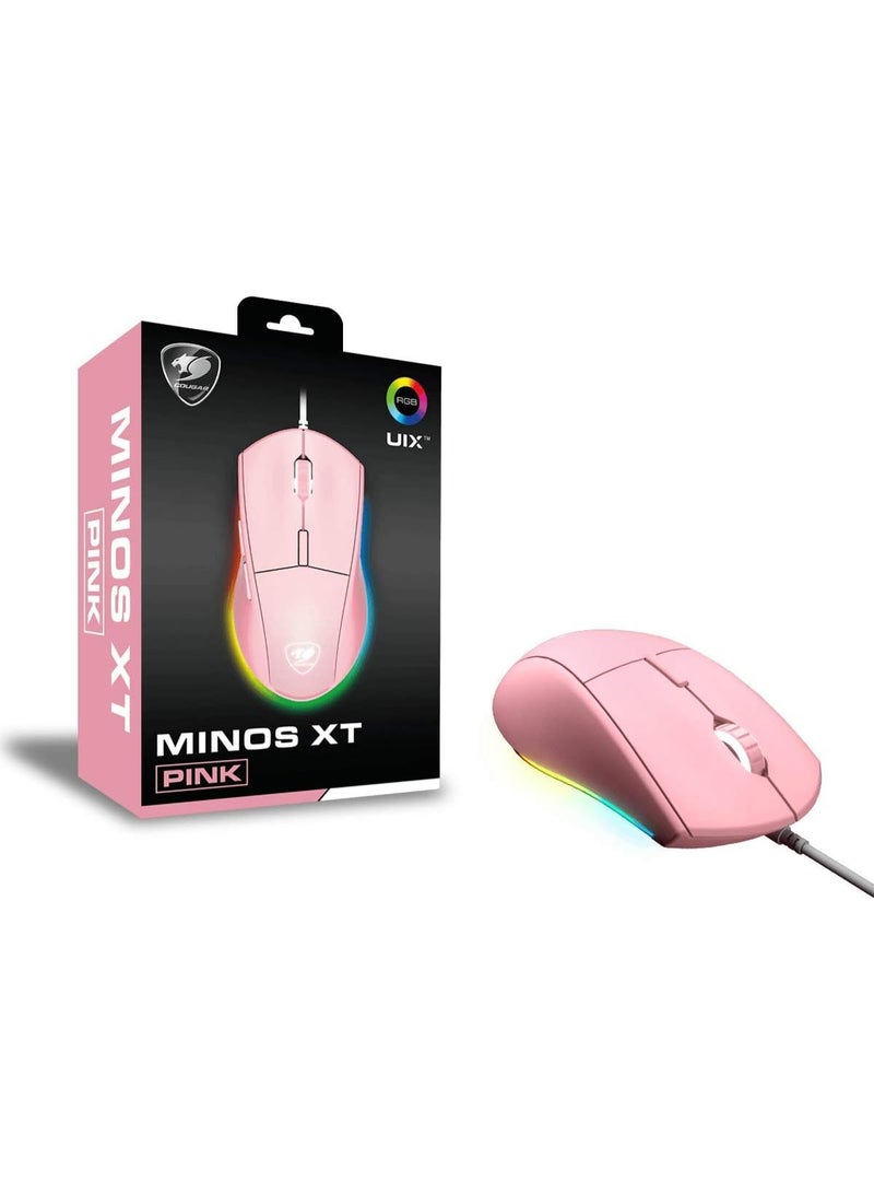 Cougar فأرة الألعاب كوغار مينوس XT، مستشعر بصري، 4000 DPI، معدل استقصاء 1000Hz، FPS، RGB، 6 أزرار قابلة للبرمجة، سلكية - وردي - Image 3