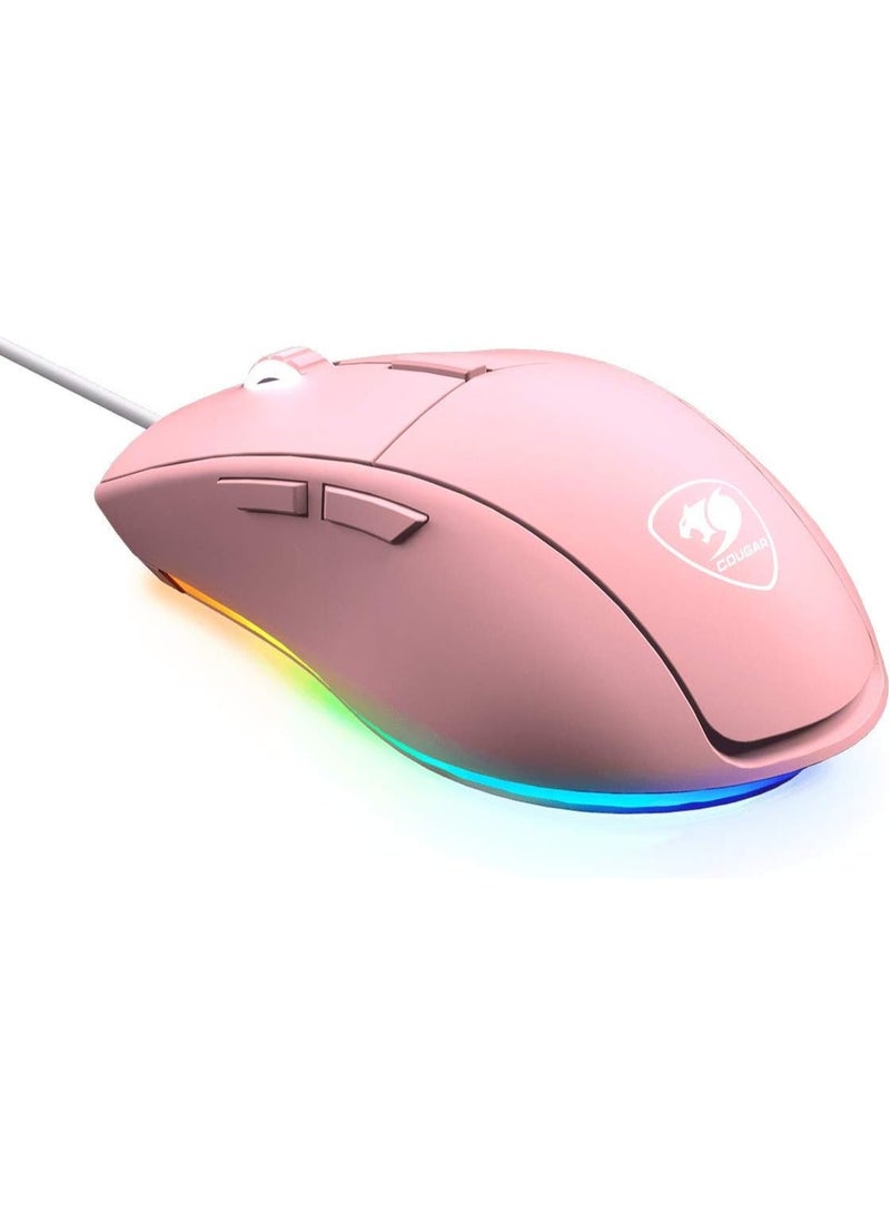 Cougar فأرة الألعاب كوغار مينوس XT، مستشعر بصري، 4000 DPI، معدل استقصاء 1000Hz، FPS، RGB، 6 أزرار قابلة للبرمجة، سلكية - وردي - Image 5