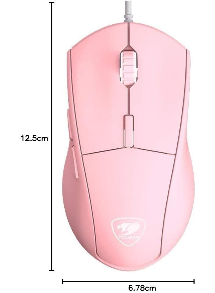 Cougar فأرة الألعاب كوغار مينوس XT، مستشعر بصري، 4000 DPI، معدل استقصاء 1000Hz، FPS، RGB، 6 أزرار قابلة للبرمجة، سلكية - وردي - Image 2
