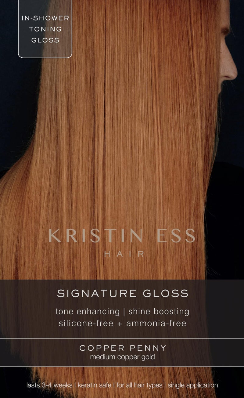 Kristin Ess Kristin Ess Hair Copper  Auburn Hair Gloss Semi Permanent Hair Dye  Copper Penny  Shine Boosting Red Auburn  Strawberry Blonde Color  Deep Conditioning Brightening Treatment for Women  Vegan 