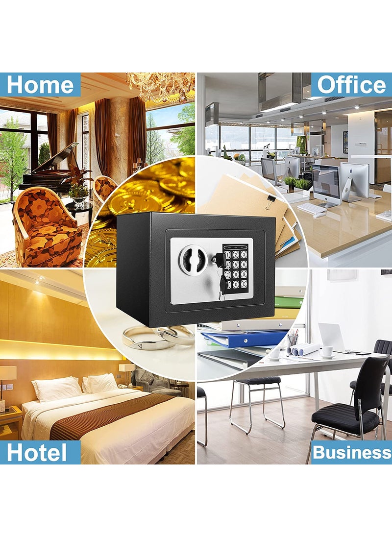 Marrone Marrone Digital Security Steel Safe Box Strong Water Fire Proof High Security Password Safe Security Code Lock Cabinet Safe Storage Box to Guard Money Cash Jewelry Key for Home Office Hotel  - Image 5