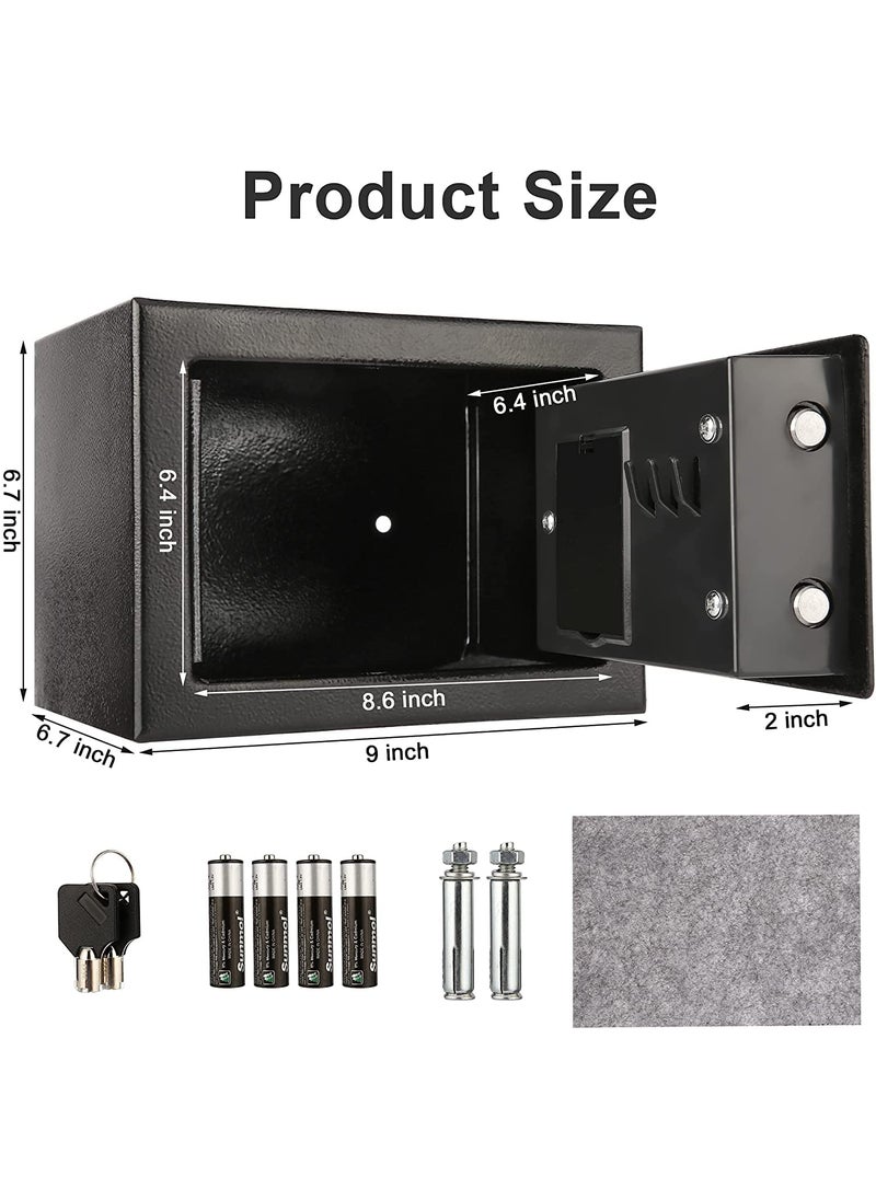 Marrone Marrone Digital Security Steel Safe Box Strong Water Fire Proof High Security Password Safe Security Code Lock Cabinet Safe Storage Box to Guard Money Cash Jewelry Key for Home Office Hotel  - Image 4