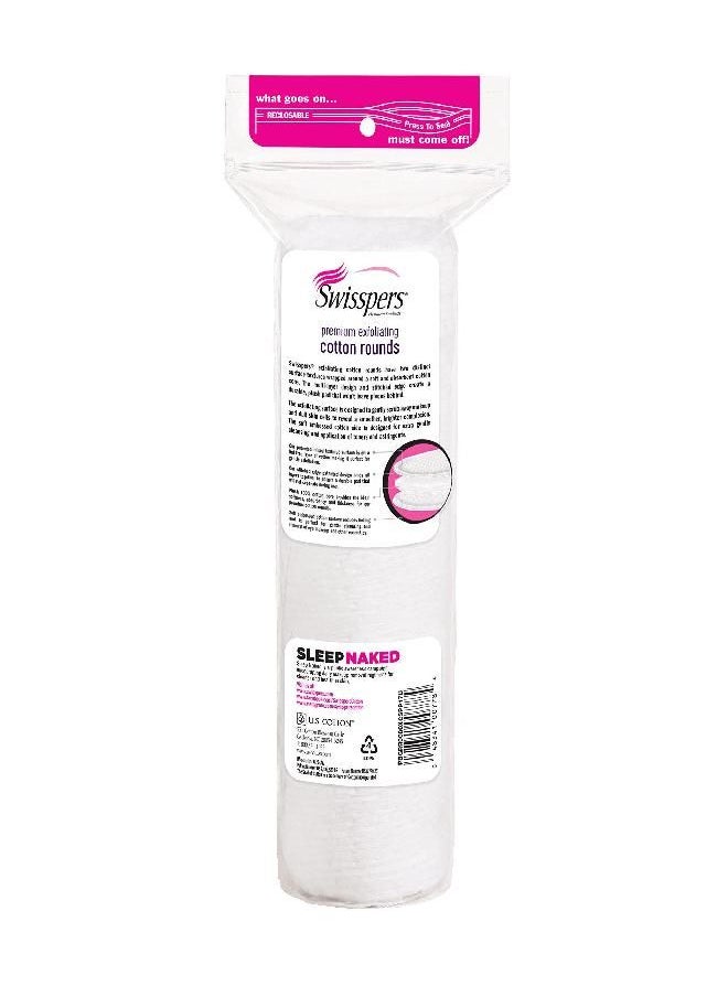 Swisspers Swisspers Premium Exfoliating Rounds, 2 Distinct Raised Textured Surface, Cotton Facial Pads, 80 Count Re-closable Bag  - Image 1