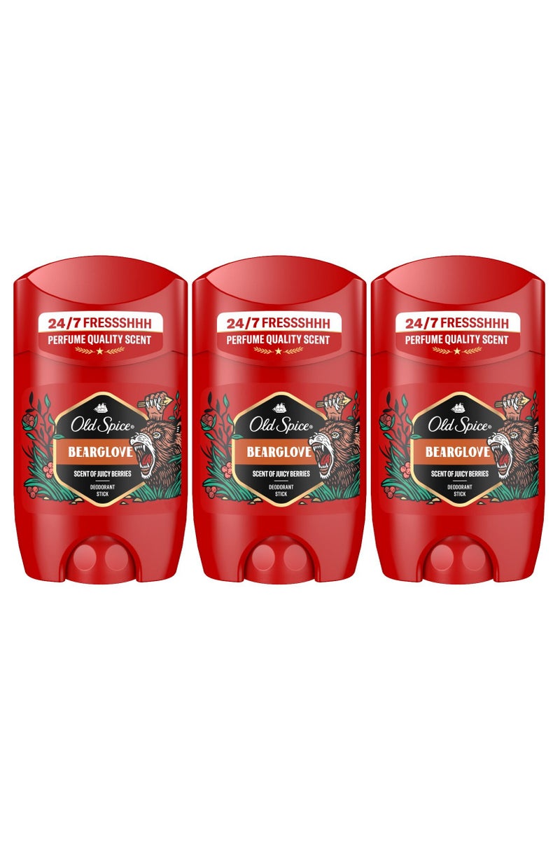 Old Spice Bearglove Deodorant Stick 50ml (Pack of 3)  - Image 1