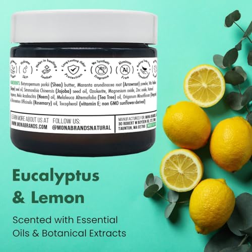 MONA Natural Foot Balm for Dry Cracked Feet Heels Moisturizing Foot Cream for Athletes Callous Repair Foot Odor Treatment Eucalyptus Lemon 20 Oz Pack of 1 - Image 5