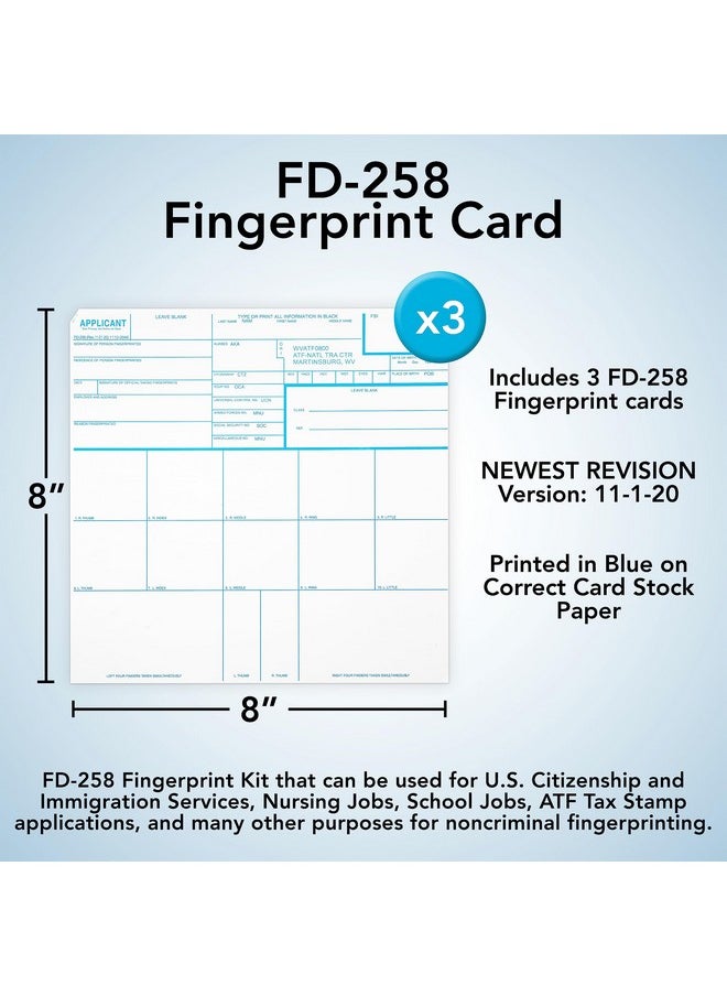 NATIONAL GUN TRUSTS - Made In Usa - Fd 258 Fingerprint Cards 2024, 3 Pack - 11-1-20 Newest Version  - Image 5