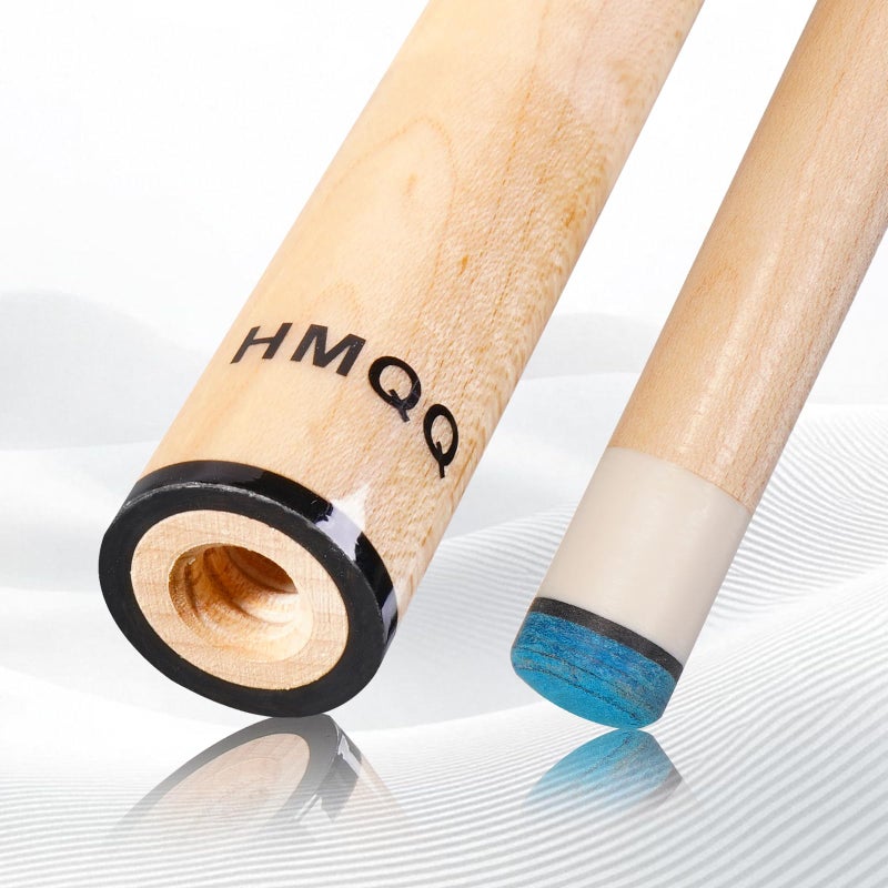 HMQQ Premium 58" Maple Pool Cue Stick, 19oz Billiard Cue with 13mm Leather Tip, Linen Wrap, Adjustable Weight System, Stainless Steel Joint, Carry Bag & Screw Kit â€“ Deluxe Gift for Players (Black) - Image 2