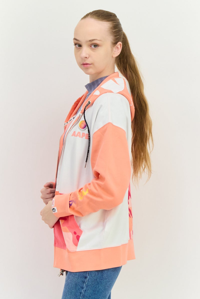 Aape By A Bathing Ape Women Brand Logo Full Zip Hoodie, Multicolor - Image 2