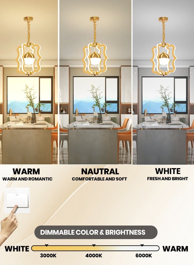 YATAI LIGHTING ثريا LED حديثة من YATAI، 100 وات، إضاءة معلقة ثلاثية الألوان، مصباح LED معلق من الأكريليك لطاولة الطعام والمطعم والمطبخ  - Image 3