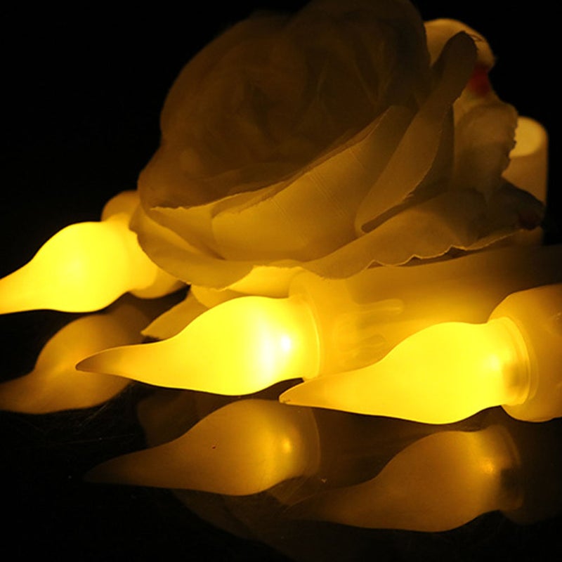 6pcs Simulation Candle Lights Electronic Flameless Taper Candles Romantic Party Decor for Halloween Thanksgiving Wedding (Flickering Yellow Light 2.0*17) - Image 5